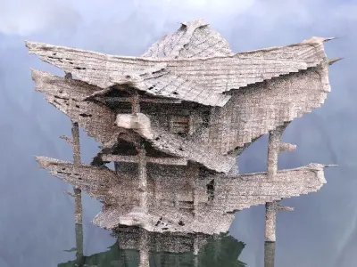 Thatched Pirate Hut 2 3D model