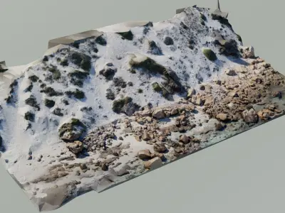 sandy rocky beach 3D model