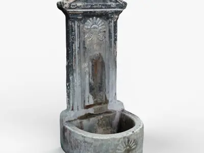 Public Park Drinking Water Scan Low-poly 3D model