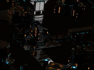 SCIFI building BUNDLE 4K TEXTURE Low-poly 3D model