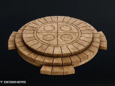 Ancient Stone Altar Low-poly 3D model