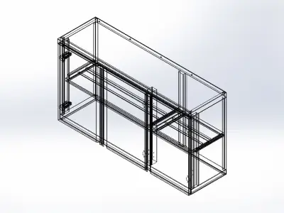 stainless steel wall cabinet with auto close hinged door  3D model