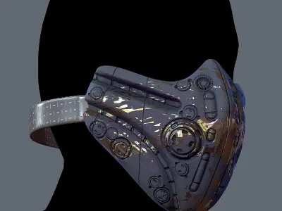 Gas mask helmet 3d model scifi Low-poly Low-poly 3D model