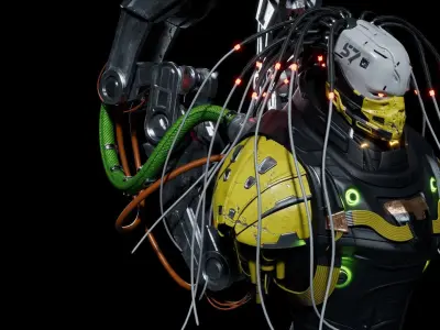 Cyborg Robot Low-poly 3D model