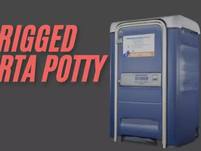 Portable Toilet - Rigged  Low-poly 3D model
