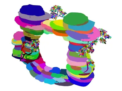 Mount cliff - door plant 3D model