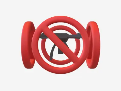 No Drone Zone 3D Icon v1 001 Low-poly 3D model