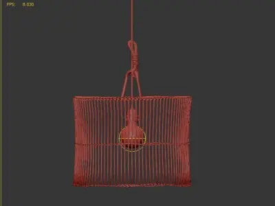 Rattan lamp bamboo 26 3D model