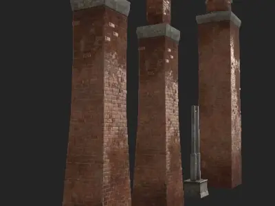 Brick Chimney  Low-poly 3D model