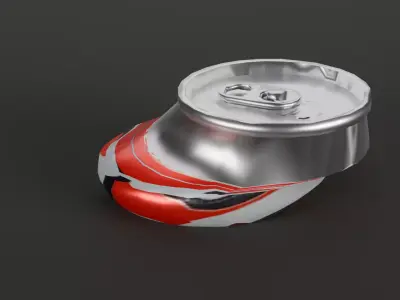 Realistic Crushed Soda Can- Unity Prefabs Included Low-poly 3D model