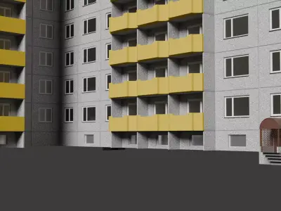 121-070-1 Type Panel Building 3D model Low-poly 3D model Low-poly 3D model