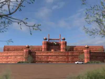 RED FORT  Low-poly 3D model