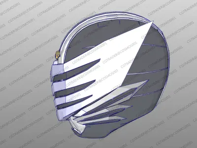 Kamen rider Tiger Helmet paper papekura Low-poly 3D model