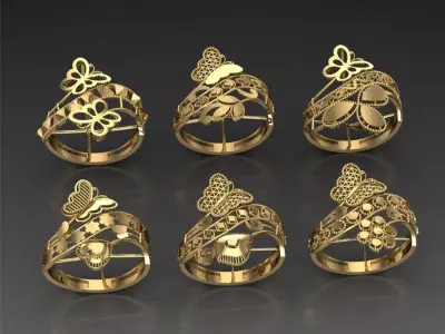 Royal Turkish Ring Collection  Exclusive STL Jewelry Models 3D print model