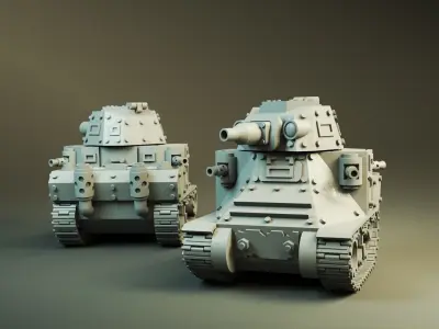 WW2 American M2 Medium Grot Tank  3D print model
