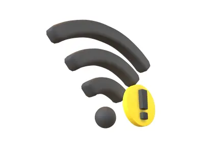 Wifi Problem Symbol v1 012 Low-poly 3D model