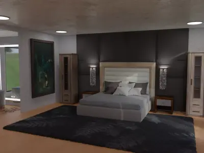 Bedroom modern 3D model purchase