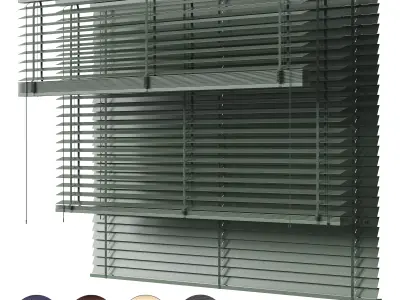 Wooden blinds set 34 3D model