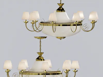 Classic Gold Chandelier 3D model