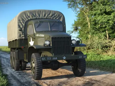  GMC CCKW-353 Military Cargo Truck with Canvas Cover Green Vintage 