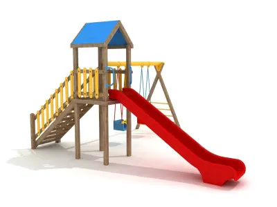 3D Wooden Playground 002 3D model