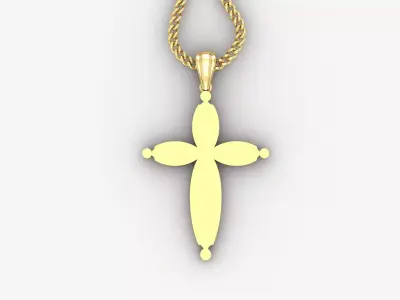 Light Gold 18K Cross Pendant 1CP078 3D print model