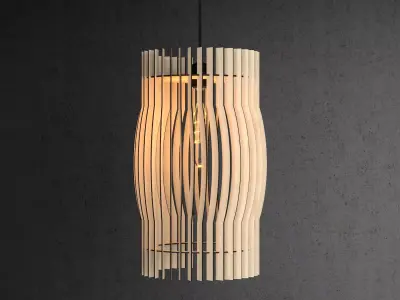 Wood Pendant Lamp 5 3D model