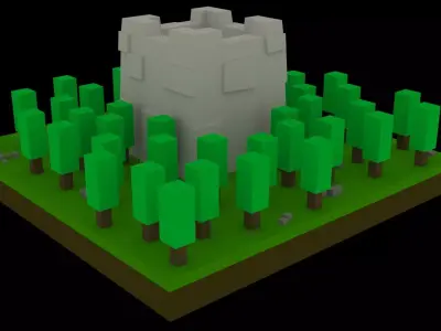 Low Poly Game Ready Stone Tower Low-poly 3D model