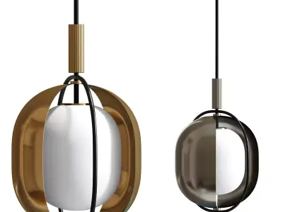 Copenhagen light brass pendant lamp 3D model