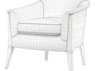 Nomad Chair in Plush Azure Low-poly 3D model