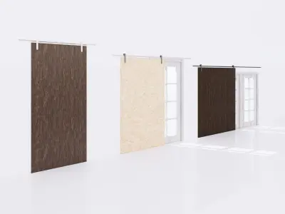 Sliding door interior - Full parametric Revit Family  Free low-poly 3D model