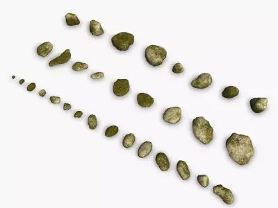 Assorted Rocks - Moss 2 Low-poly 3D model