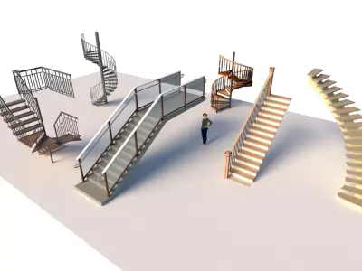 Stairs in various model 3D model