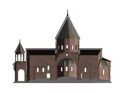 Armenian Talin Cathedral reconstruction 3D model