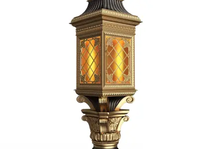 Classic Street Light 0103 Low-poly 3D model