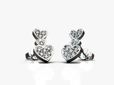 Hearts earrings 3D print model