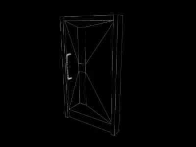 Door Game Ready Low Poly 3D Model metal Low-poly 3D model