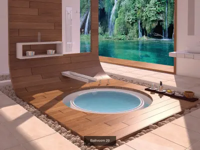 Bathrooms collection 3 different bathroom designs 3D Model Pack