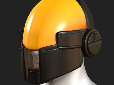 Helmet scifi military combat 3d model low poly  Low-poly 3D model 7
