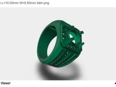 Men Ring With Round Cut Center stone 3D print model