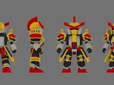 Super Mecha 14 - Bomzuu of Code Name B4M00 Low-poly 3D model