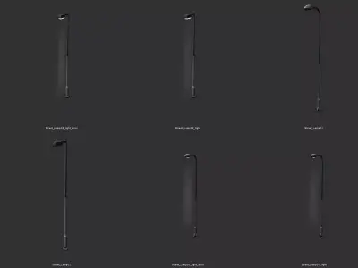 Street Light Set Low-poly 3D model