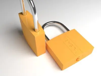 3d lock Low-poly 3D model