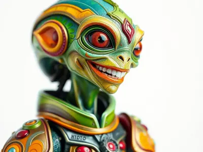 Futuristic Alien Creature Model Pack Low-poly 3D model