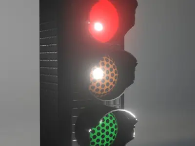 A collection of Traffic Lights - Set I Low-poly 3D model