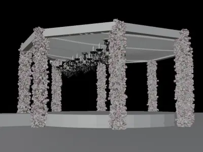 Classic outdoor wedding pergola  3D model