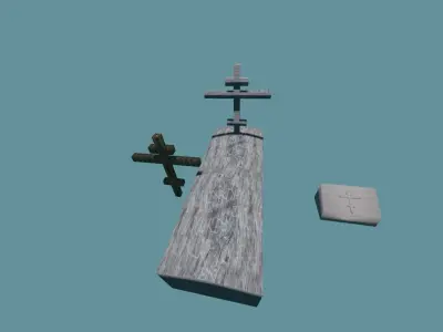 Orthodox Gravestones Low-poly 3D model