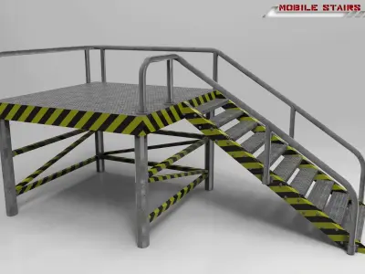 Mobile Stairs Lowpoly Low-poly 3D model