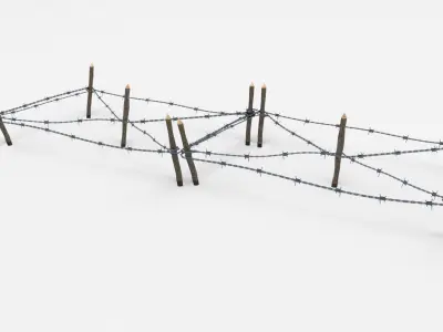 Low Poly Barb Wire Obstacle Low-poly 3D model