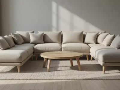 Modular Sofa Set 3D Model  Modern Living Room Furniture Free low-poly 3D model